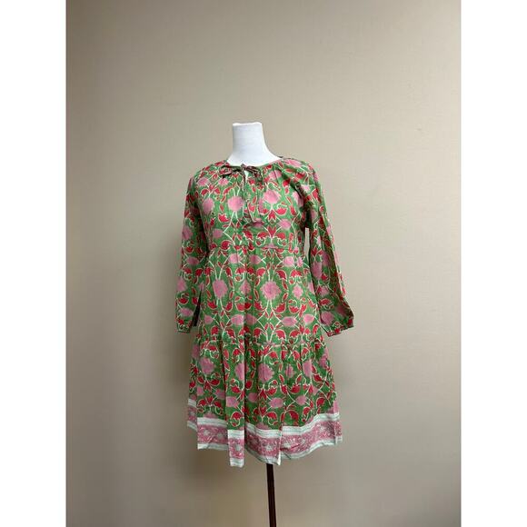 SZ BLOCKPRINTS Exclusive Celery Lisbon Print Priya Dress S - NWT - Picture 4 of 5